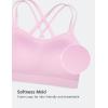 imageCRZ YOGA Softness Mold Butterluxe DDD Cup Longline Sports Bras for Women  Supportive Double Straps Cross Back Yoga TopVita Pink