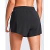 imageCRZ YOGA V Split Running Shorts for Women 25quot  High Waisted Workout Athletic Gym Track with Liner Breathable Quick DryBlack