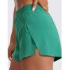 imageCRZ YOGA V Split Running Shorts for Women 25quot  High Waisted Workout Athletic Gym Track with Liner Breathable Quick DryCascadia Green