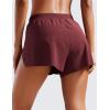 imageCRZ YOGA V Split Running Shorts for Women 25quot  High Waisted Workout Athletic Gym Track with Liner Breathable Quick DryRed Merlot