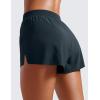 imageCRZ YOGA V Split Running Shorts for Women 25quot  High Waisted Workout Athletic Gym Track with Liner Breathable Quick DryTrue Navy