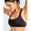 imageCRZ YOGA Womens Naked Feeling Criss Cross Sports Bra  Strappy Back Padded Medium Support Wireless Gym Cami Workout YogaBlack