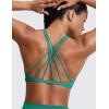 imageCRZ YOGA Womens Naked Feeling Criss Cross Sports Bra  Strappy Back Padded Medium Support Wireless Gym Cami Workout YogaCascadia Green