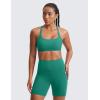 imageCRZ YOGA Womens Naked Feeling Criss Cross Sports Bra  Strappy Back Padded Medium Support Wireless Gym Cami Workout YogaCascadia Green