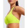 imageCRZ YOGA Womens Naked Feeling Criss Cross Sports Bra  Strappy Back Padded Medium Support Wireless Gym Cami Workout YogaChartreuse