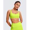 imageCRZ YOGA Womens Naked Feeling Criss Cross Sports Bra  Strappy Back Padded Medium Support Wireless Gym Cami Workout YogaChartreuse