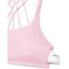 imageCRZ YOGA Womens Naked Feeling Criss Cross Sports Bra  Strappy Back Padded Medium Support Wireless Gym Cami Workout YogaStrawberry Pink