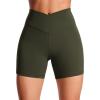 imageCRZ YOGA Butterluxe Crossover Biker Shorts 5quot  Criss Cross High Waisted Workout Yoga Buttery Soft WomensOlive Green