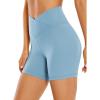imageCRZ YOGA Butterluxe Crossover Biker Shorts 5quot  Criss Cross High Waisted Workout Yoga Buttery Soft WomensPure Blue