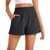 imageCRZ YOGA Linerless Relaxed Casual Shorts for Women 3quot  High Waisted for Lounge Athletic Golf with PocketsGraphite Grey