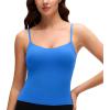 imageCRZ YOGA Softness Mold Butterluxe Adjustable Strap Tank Top for Women  Crop Camisole Workout Shirt with Built in Shelf BraSparkle Blue