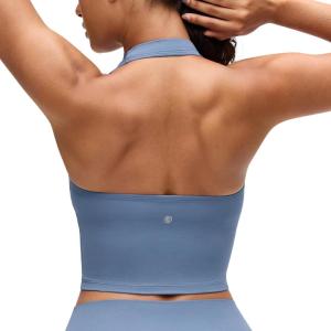 imageButterluxe Halter Longline Sports BraWashed Denim