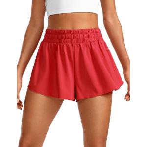 imageCRZ YOGA 2 in 1 Split Flowy Running Shorts for Women 3quot  High Waisted Quick Dry Skirts for Tennis Workout Athletic LoungeDark Red