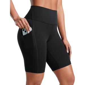 imageCRZ YOGA Butterluxe Biker Shorts Pockets 8quot  High Waisted Workout Yoga Volleyball Buttery Soft WomensBlack