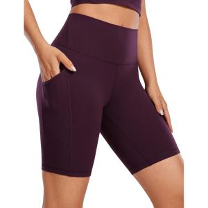 imageCRZ YOGA Butterluxe Biker Shorts Pockets 8quot  High Waisted Workout Yoga Volleyball Buttery Soft WomensDeep Purple