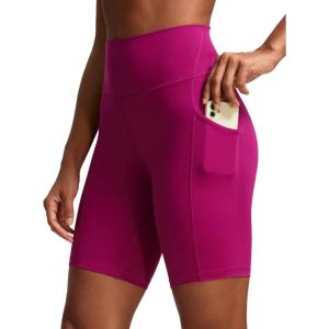 imageCRZ YOGA Butterluxe Biker Shorts Pockets 8quot  High Waisted Workout Yoga Volleyball Buttery Soft WomensMagenta Purple