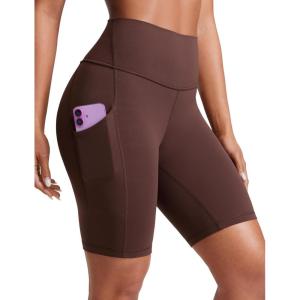 imageCRZ YOGA Butterluxe Biker Shorts Pockets 8quot  High Waisted Workout Yoga Volleyball Buttery Soft WomensTaupe