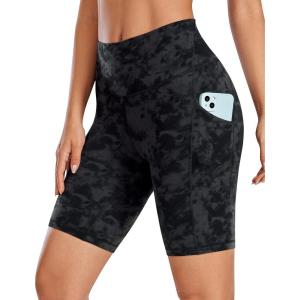 imageCRZ YOGA Butterluxe Biker Shorts Pockets 8quot  High Waisted Workout Yoga Volleyball Buttery Soft WomensTie Dye Smoke Ink