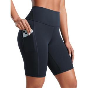 imageCRZ YOGA Butterluxe Biker Shorts Pockets 8quot  High Waisted Workout Yoga Volleyball Buttery Soft WomensTrue Navy