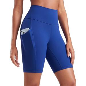 imageCRZ YOGA Butterluxe Biker Shorts Pockets 8quot  High Waisted Workout Yoga Volleyball Buttery Soft WomensWaves Blue