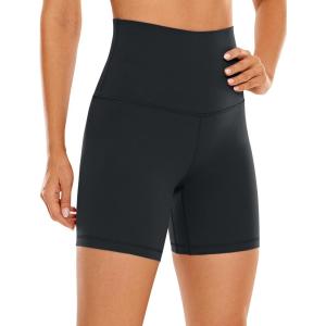imageCRZ YOGA Butterluxe Super High Waist Biker Shorts 6quot Yoga Workout Womens Buttery Soft Over BellyMelanite