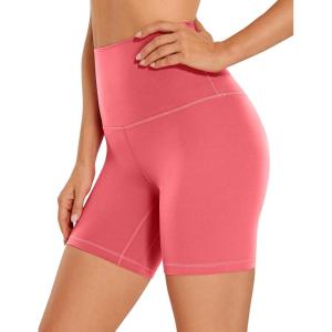 imageCRZ YOGA Butterluxe Super High Waist Biker Shorts 6quot Yoga Workout Womens Buttery Soft Over BellyRaspberry Sorbet