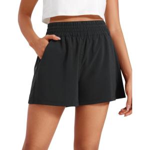 imageCRZ YOGA Linerless Relaxed Casual Shorts for Women 3quot  High Waisted for Lounge Athletic Golf with PocketsBlack