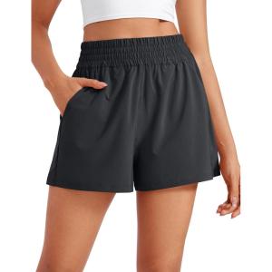 imageCRZ YOGA Linerless Relaxed Casual Shorts for Women 3quot  High Waisted for Lounge Athletic Golf with PocketsGraphite Grey
