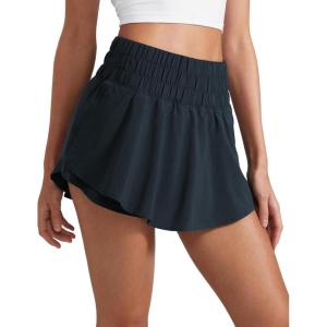 imageCRZ YOGA Ruffle Skirt Overlay Athletic Shorts for Women  High Waisted Flowy for Workout Running Tennis with Zip PocketTrue Navy