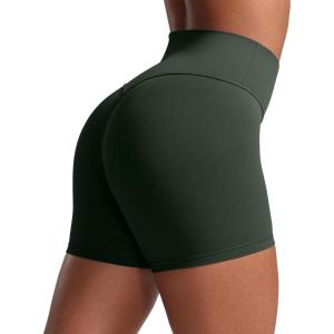 imageCRZ YOGA Secretsculpt Butterlift Biker Shorts 4quot  No Front Seam High Waisted Womens Workout Gym Booty Scrunch ButtLegend Green