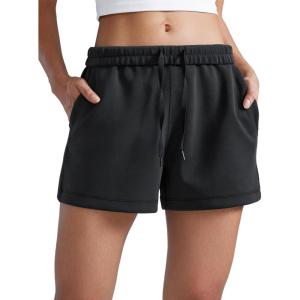 imageCRZ YOGA SoftAura Sweat Shorts for Women 4quot  High Waisted Modal for Casual Lounge Athletic with Pockets DrawstringBlack