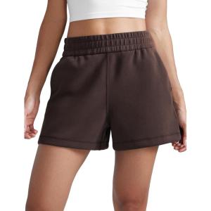 imageCRZ YOGA SoftAura Sweat Shorts for Women 4quot  High Waisted Modal for Casual Lounge Athletic with Pockets DrawstringHot Fudge Brown