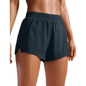 imageCRZ YOGA V Split Running Shorts for Women 25quot  High Waisted Workout Athletic Gym Track with Liner Breathable Quick DryTrue Navy