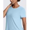 imageCRZ YOGA Cloudweight Workout Tops for Women Lightweight Athletic Short Sleeve Shirts Gym Running Side Slit TShirtsLight Grayish Blue