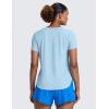 imageCRZ YOGA Cloudweight Workout Tops for Women Lightweight Athletic Short Sleeve Shirts Gym Running Side Slit TShirtsLight Grayish Blue