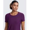 imageCRZ YOGA Cloudweight Workout Tops for Women Lightweight Athletic Short Sleeve Shirts Gym Running Side Slit TShirtsPlum Magenta