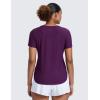 imageCRZ YOGA Cloudweight Workout Tops for Women Lightweight Athletic Short Sleeve Shirts Gym Running Side Slit TShirtsPlum Magenta
