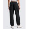 imageCRZ YOGA Cotton Fleece Lined Jogger Sweatpants Women 28quot  Casual Lounge Travel Pants with Pockets Winter WarmBlack