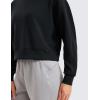 imageCRZ YOGA Womens SoftAura Crewneck Sweatshirt Long Sleeve Workout Casual Pullover Basic Fall TopsBlack