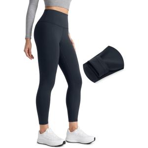 imageCRZ YOGA Womens Fleece Lined Leggings 25  Matte Winter Warm Thermal High Waisted Pants Casual Lounge Yoga WorkoutTrue Navy