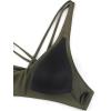 imageCRZ YOGA Twist Front Bikini Tops for Women  Padded V Neck Criss Cross Back Triangle Sexy Swim Bathing SuitDark Olive