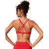 imageCRZ YOGA Twist Front Bikini Tops for Women  Padded V Neck Criss Cross Back Triangle Sexy Swim Bathing SuitDeep Red