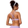 imageCRZ YOGA Twist Front Bikini Tops for Women  Padded V Neck Criss Cross Back Triangle Sexy Swim Bathing SuitElfin Purple