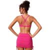 imageCRZ YOGA Twist Front Bikini Tops for Women  Padded V Neck Criss Cross Back Triangle Sexy Swim Bathing SuitGranita Pink