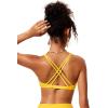 imageCRZ YOGA Twist Front Bikini Tops for Women  Padded V Neck Criss Cross Back Triangle Sexy Swim Bathing SuitHigh Visibility Yellow