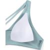 imageCRZ YOGA Twist Front Bikini Tops for Women  Padded V Neck Criss Cross Back Triangle Sexy Swim Bathing SuitLight Grayish Blue