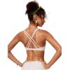 imageCRZ YOGA Twist Front Bikini Tops for Women  Padded V Neck Criss Cross Back Triangle Sexy Swim Bathing SuitMilky White Bone