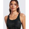 imageCRZ YOGA Butterluxe Double Lined Tank Tops for Women  Workout Casual Scoop Neck Racerback Crop Sleeveless ShirtBlack Tie Dye Flowers