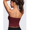 imageCRZ YOGA Butterluxe Double Lined Tube Tops for Women  Going Out Casual Tank Bandeau Crop Strapless ShirtsRed Merlot