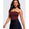 imageCRZ YOGA Butterluxe Double Lined Tube Tops for Women  Going Out Casual Tank Bandeau Crop Strapless ShirtsRed Merlot